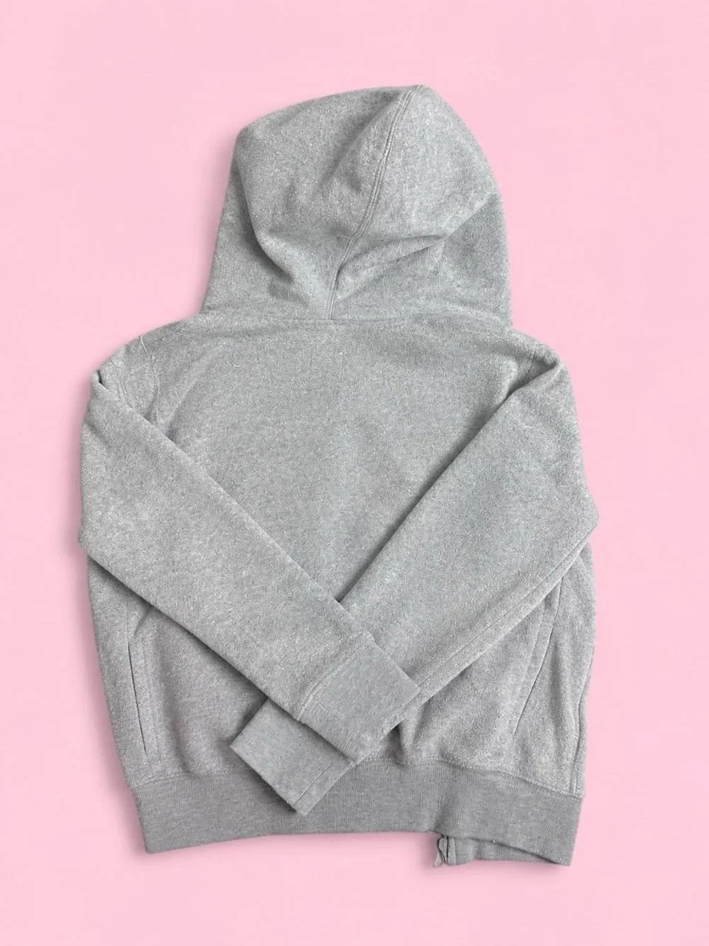 GAP Gray Hooded Zip Sweatshirt with Yellow-Outlined Logo